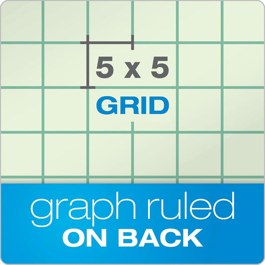 TOPS Engineering Notebooks, Graph Notebooks, 3 Pk Quad Ruled Pad, 8-1/2" x 11", Glue Top, 5 x 5 Graph Rule on Back, Green Tint Paper, 3-Hole Punched, 100 Sheets per Pad (35507A)