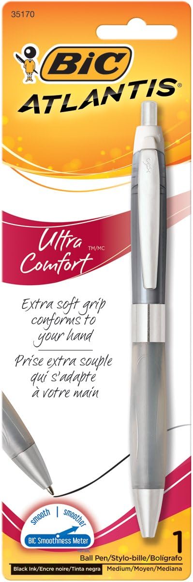 BIC Glide Ultra Comfort Retractable Ballpoint Pens, 1.0mm, 1-Count Pack