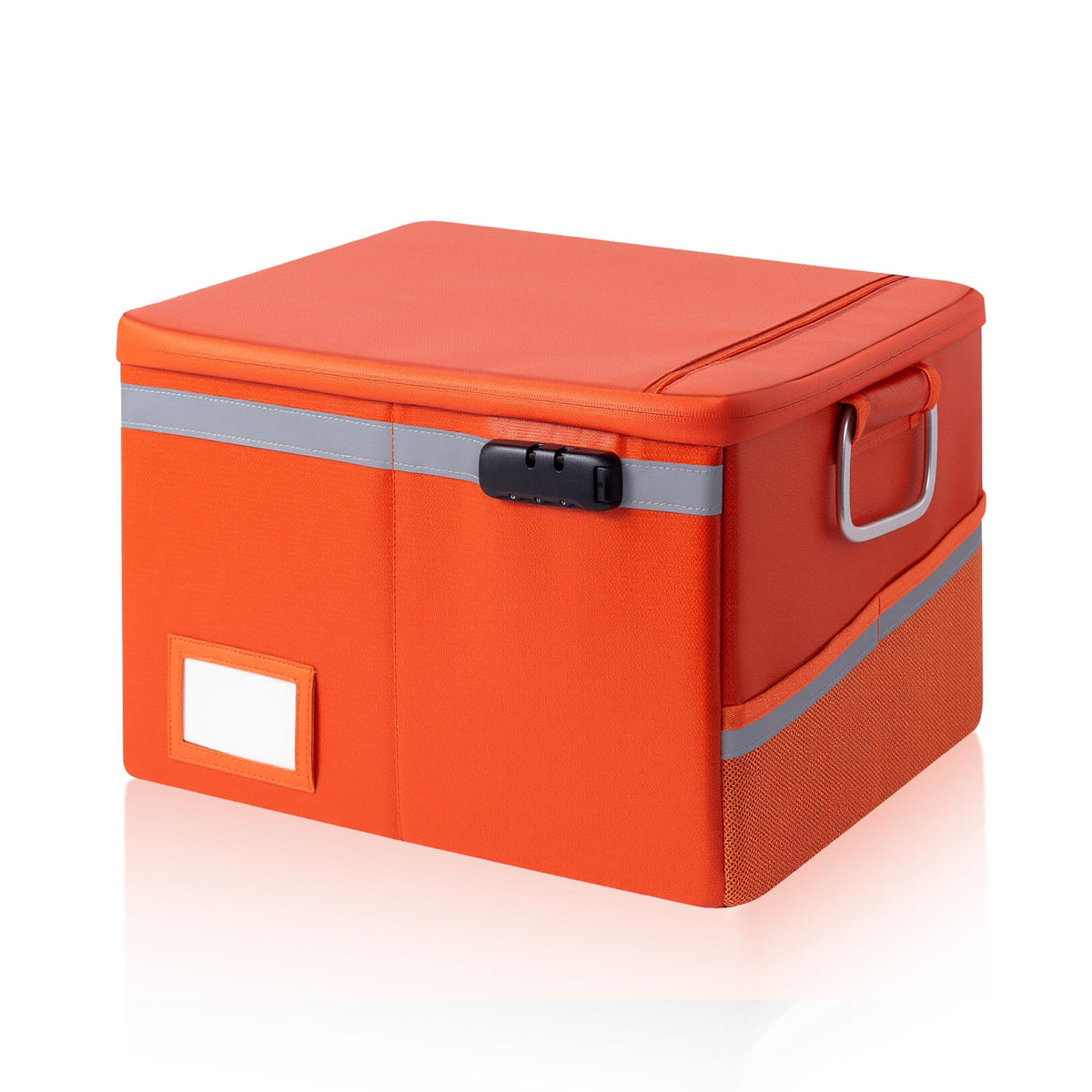 Fireproof Waterproof Document Box with Lock Collapsible Portable File Organizer Hard Shell Storage for Hanging Letter Legal Folders Home Office Safe Green 15.7x11.8x10.2in
