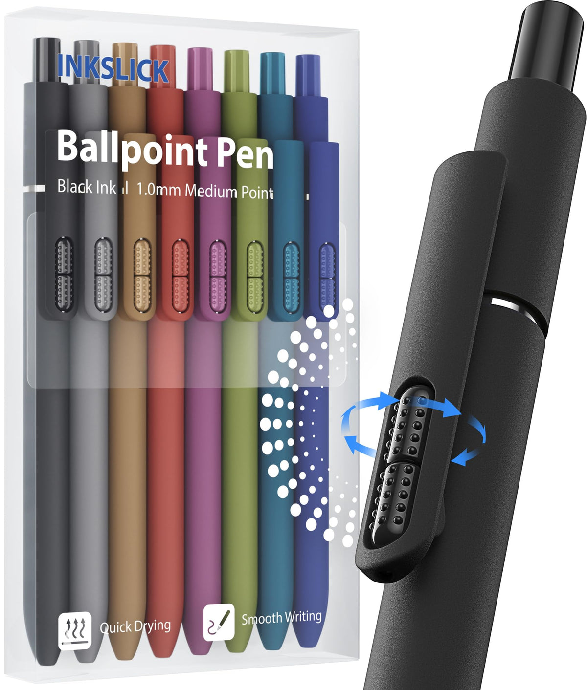 Ballpoint Pens 1mm Black Ink Smooth Writing Fidget Pen for Adults