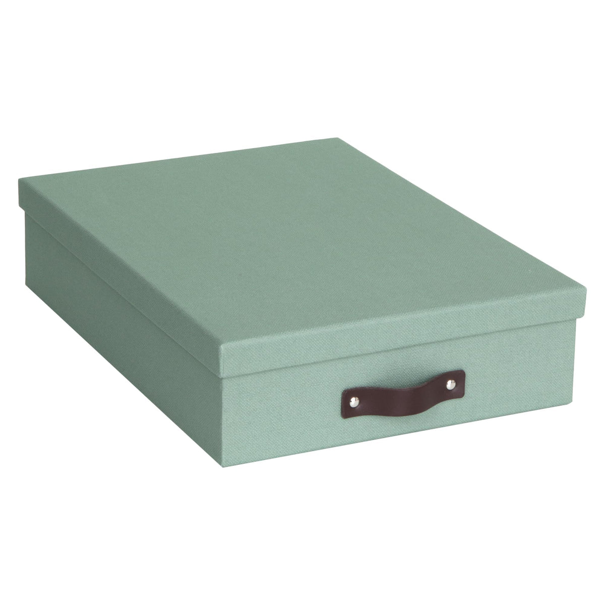 Bigso Oskar Canvas Fiberboard Document Letter Box - File Organizer Box for Important Paperwork - Document Storage with a Lid & Handle - 3.3 in x 10.2 in x 13.8 in - 3 Pack - Blue