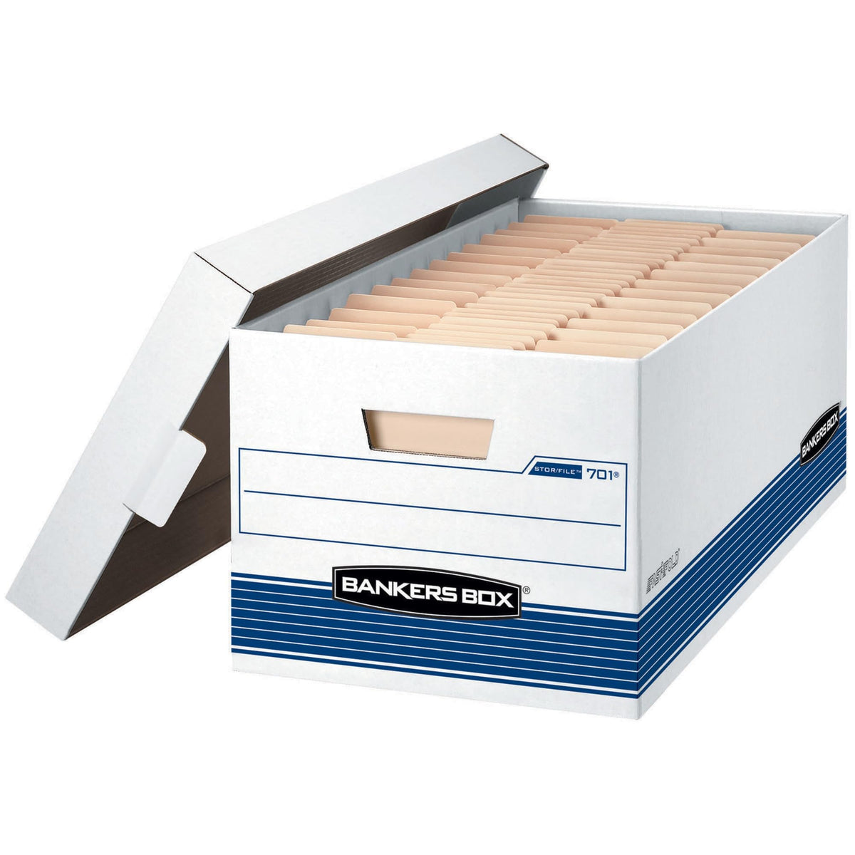 Bankers Box 12-Pack Medium-Duty File Storage Boxes, 24in Letter, FastFold