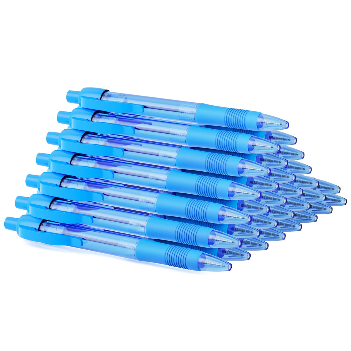 deegtran Pens Bulk, 30 Pack No Bleed Black Ink Click Pens with Soft Grip, Wholesale Retractable Ballpoint Pens for Office School, Medium Point Smooth 1.0MM