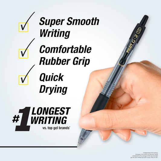 PILOT G2 Premium Gel Pens, Bold Point 1.0mm, Black Ink, 2-Pack