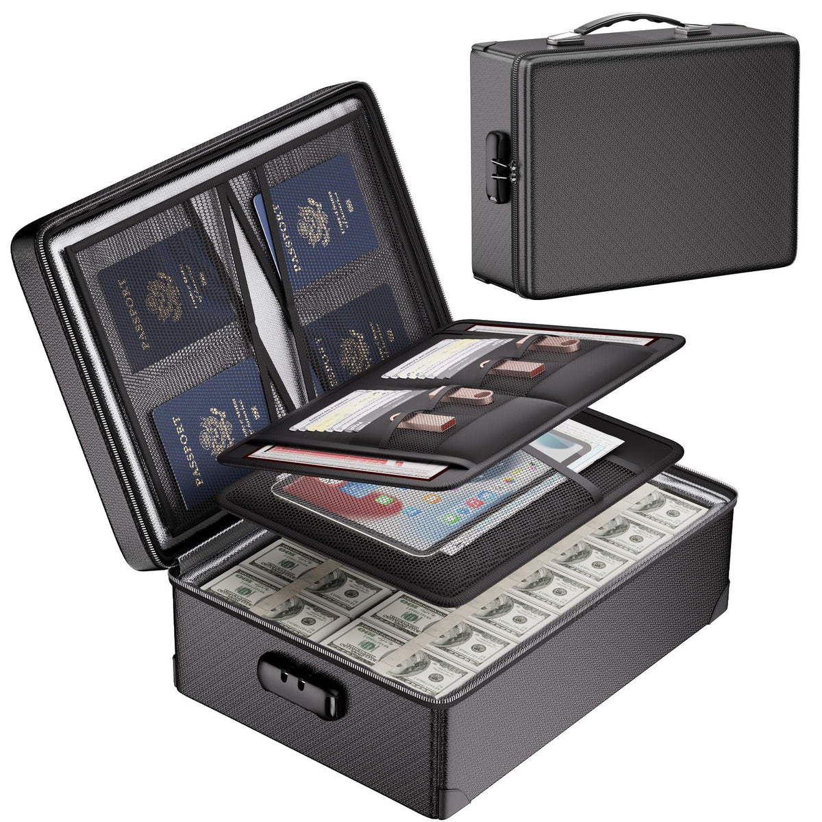 DocSafe 5200°F Fireproof Document Organizer Box with Lock, Heat Insulated