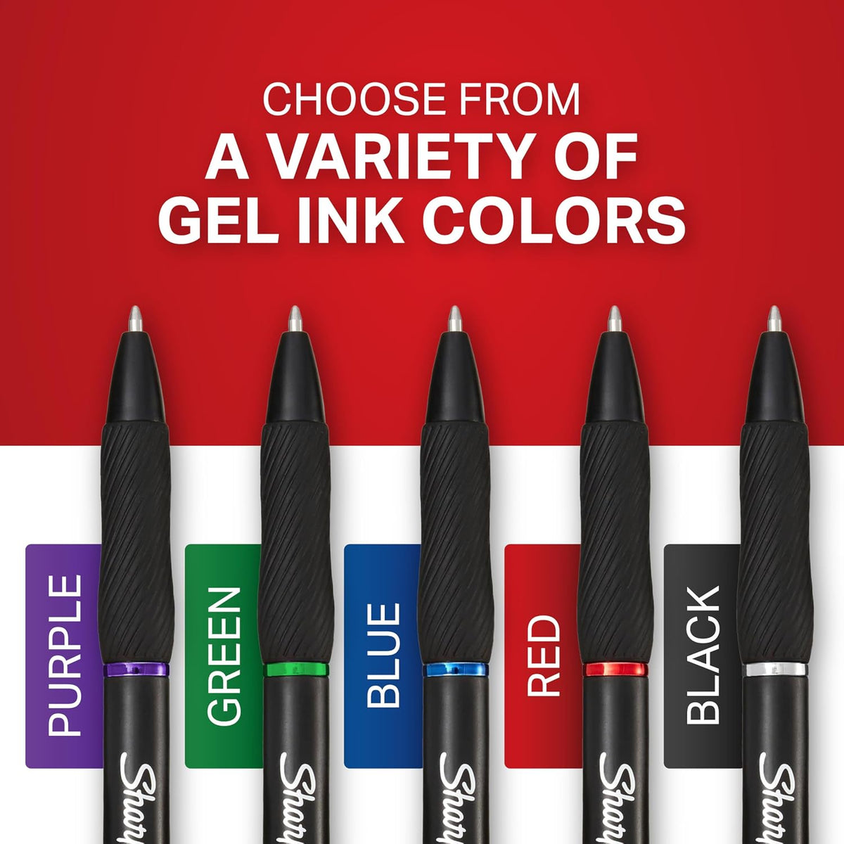 Sharpie S-Gel Gel Pens, Bold Point (1.0mm), Black Ink, Smear-Resistant, 12 Count - Smooth Writing, Back to School Essentials, Office Supplies