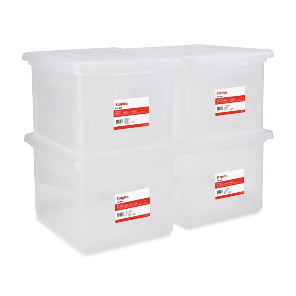 Staples File Folder Tote, Portable Filing Box for Letter Size Hanging Files