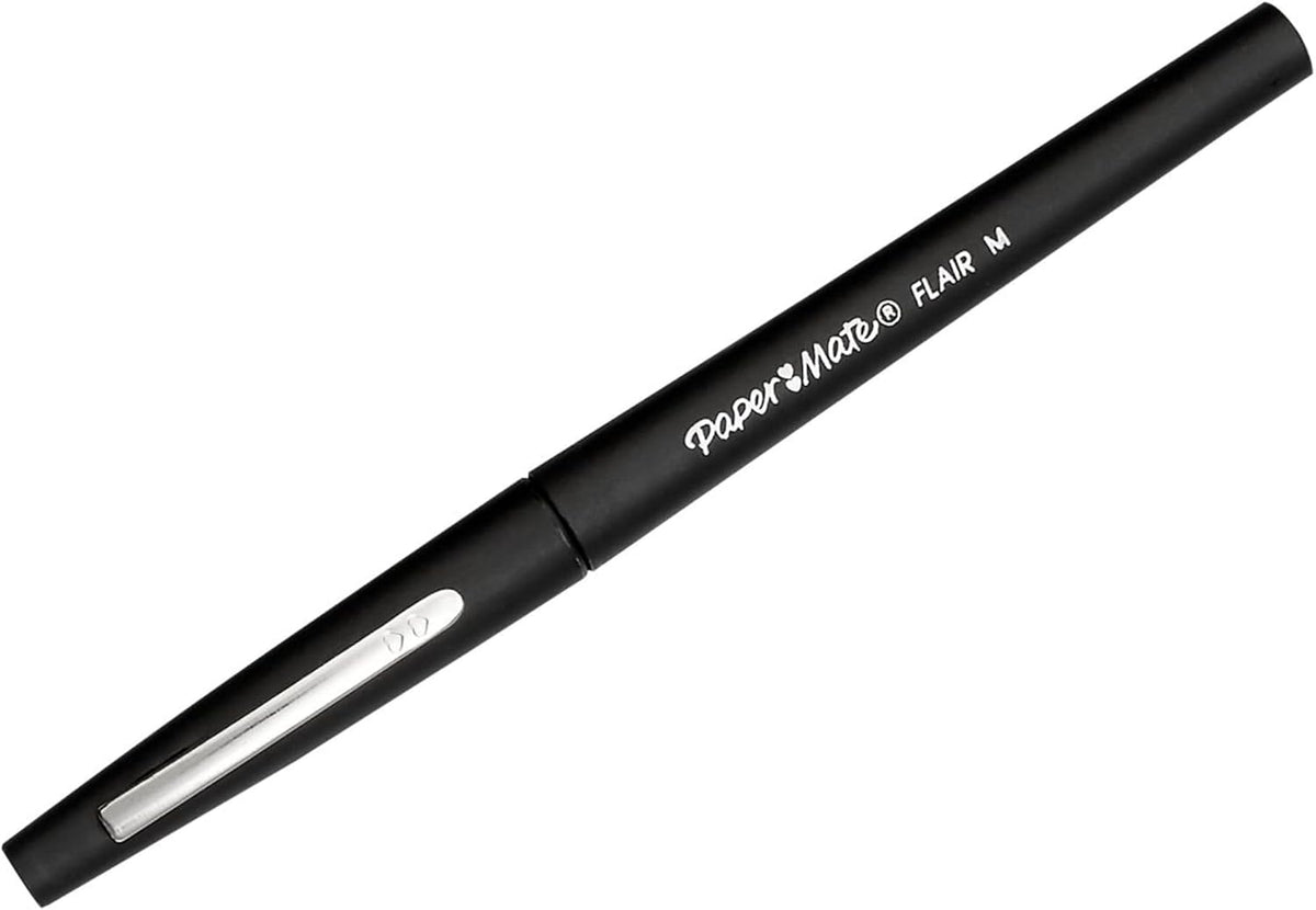 Paper Mate Flair Felt Tip Pens, Medium Point (0.7mm), Black, 4 Count