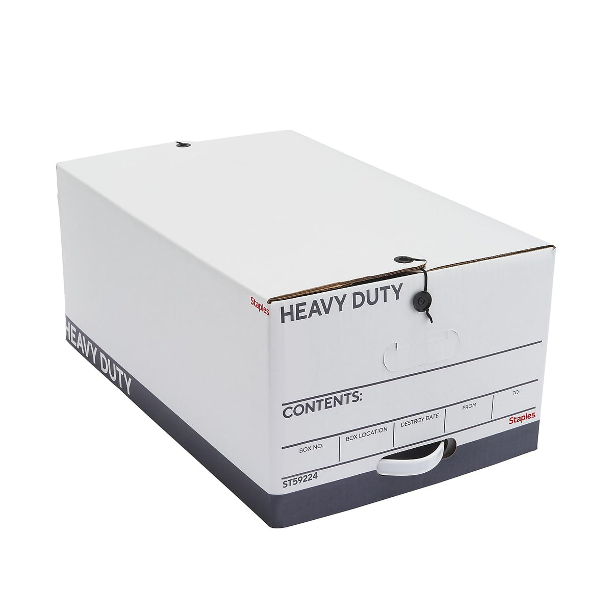 Staples Storage & Filing Box, Letter Size, Stackable, 4-Pack, White/Gray