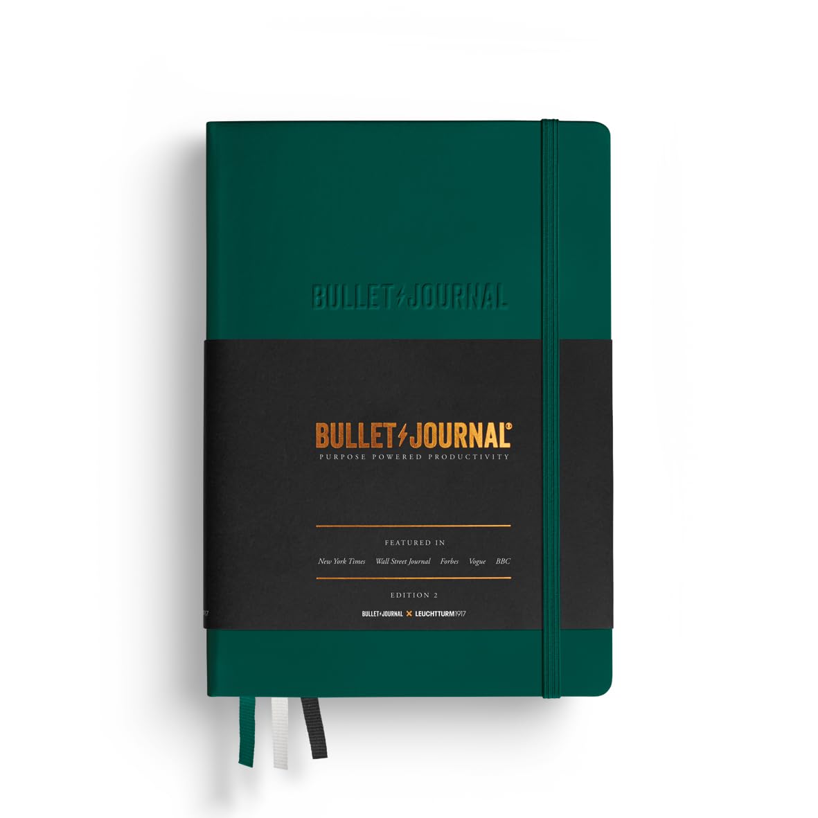 LEUCHTTURM1917 The Official Bullet Journal Edition 2 - Notebook Built for BuJo, Medium A5 204 Pages of 120gsm Paper, with Bujo Pocket Guide (Purple26)