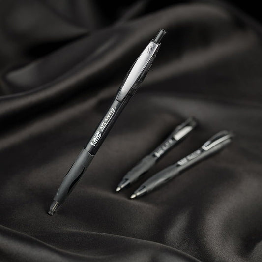 BIC Glide Black Retractable Ballpoint Pens, Medium Point, 1.0mm, 2-Pack