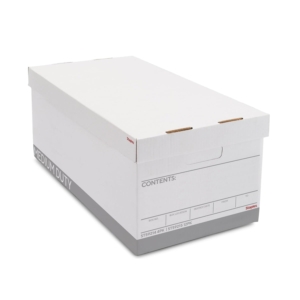 Staples Storage & Filing Box, Basic-Duty with Handles & Removeable Lid, Letter & Legal Size Documents, Stackable, 20-Pack, White/Black