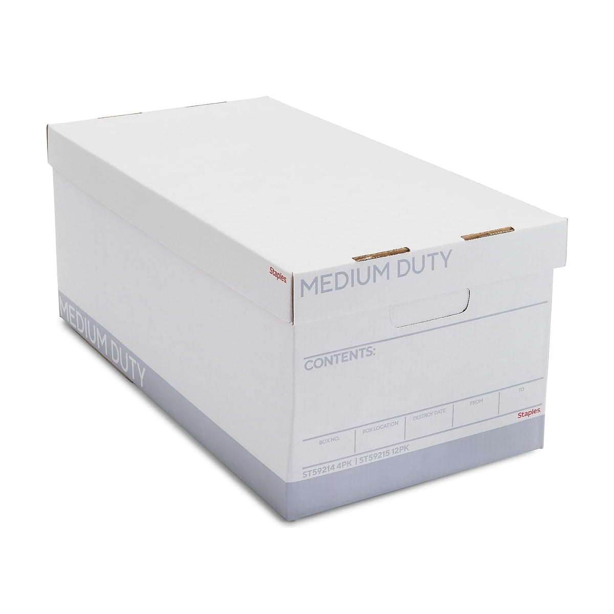 Staples Storage & Filing Box, Basic-Duty with Handles & Removeable Lid, Letter & Legal Size Documents, Stackable, 20-Pack, White/Black