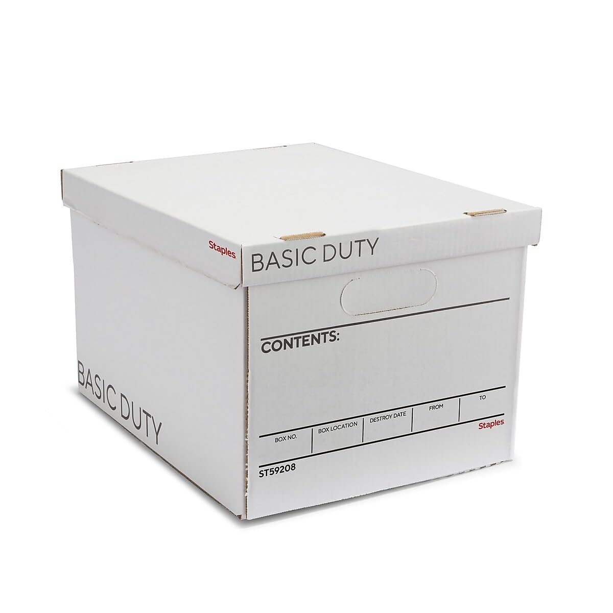 Staples Storage & Filing Box, Basic-Duty with Handles & Removeable Lid, Letter & Legal Size Documents, Stackable, 20-Pack, White/Black