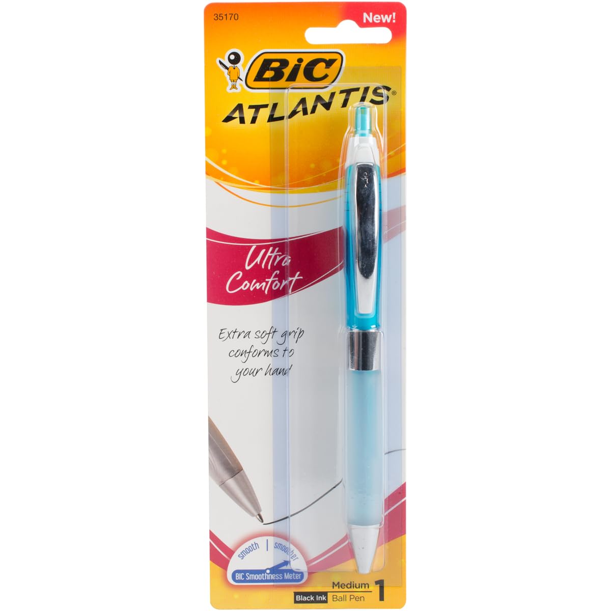 BIC Glide Ultra Comfort Retractable Ballpoint Pens, 1.0mm, 1-Count Pack