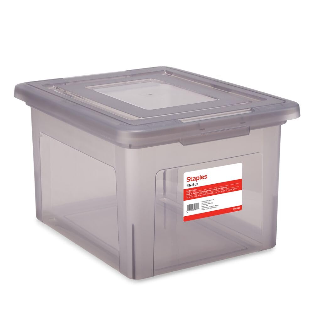 Staples File Folder Tote, Portable Filing Box for Letter Size Hanging Files