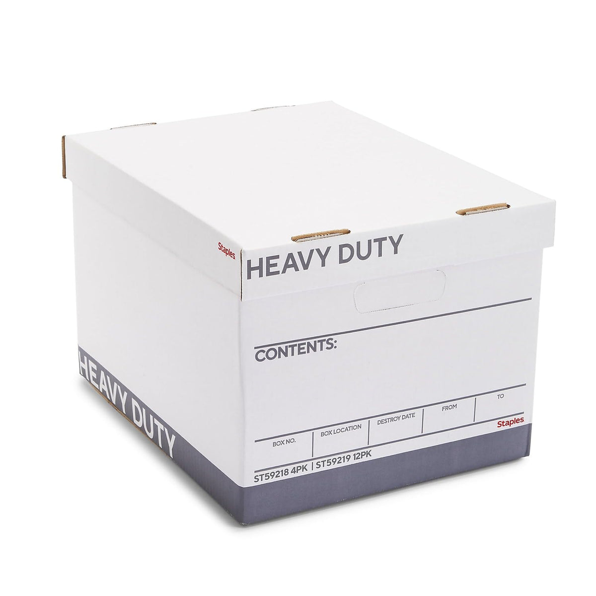 Staples Storage & Filing Box, Basic-Duty with Handles & Removeable Lid, Letter & Legal Size Documents, Stackable, 20-Pack, White/Black