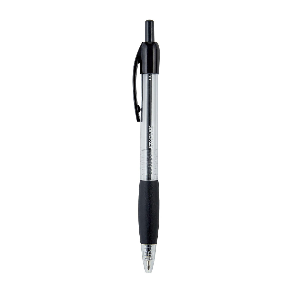 Staples Retractable Ballpoint Pens, Fine Point, Black Ink, 12-Pack