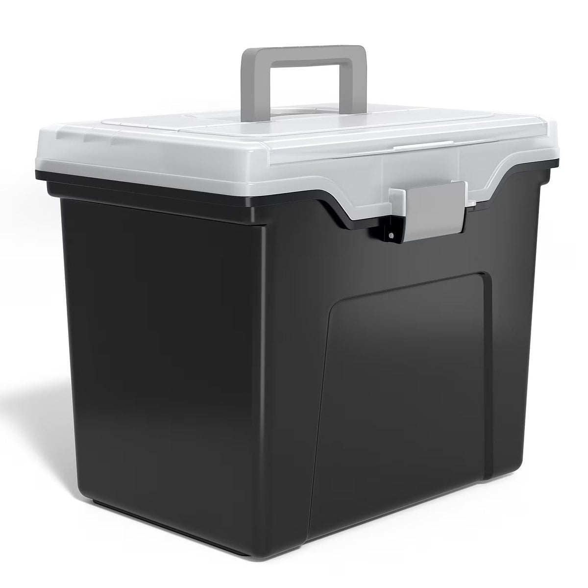 Staples Hanging File Folder Box, Storage Bin Organizer, Snap Lid, Clear