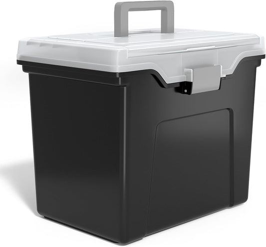 Staples File Folder Tote, Portable Filing Box for Letter Size Hanging Files