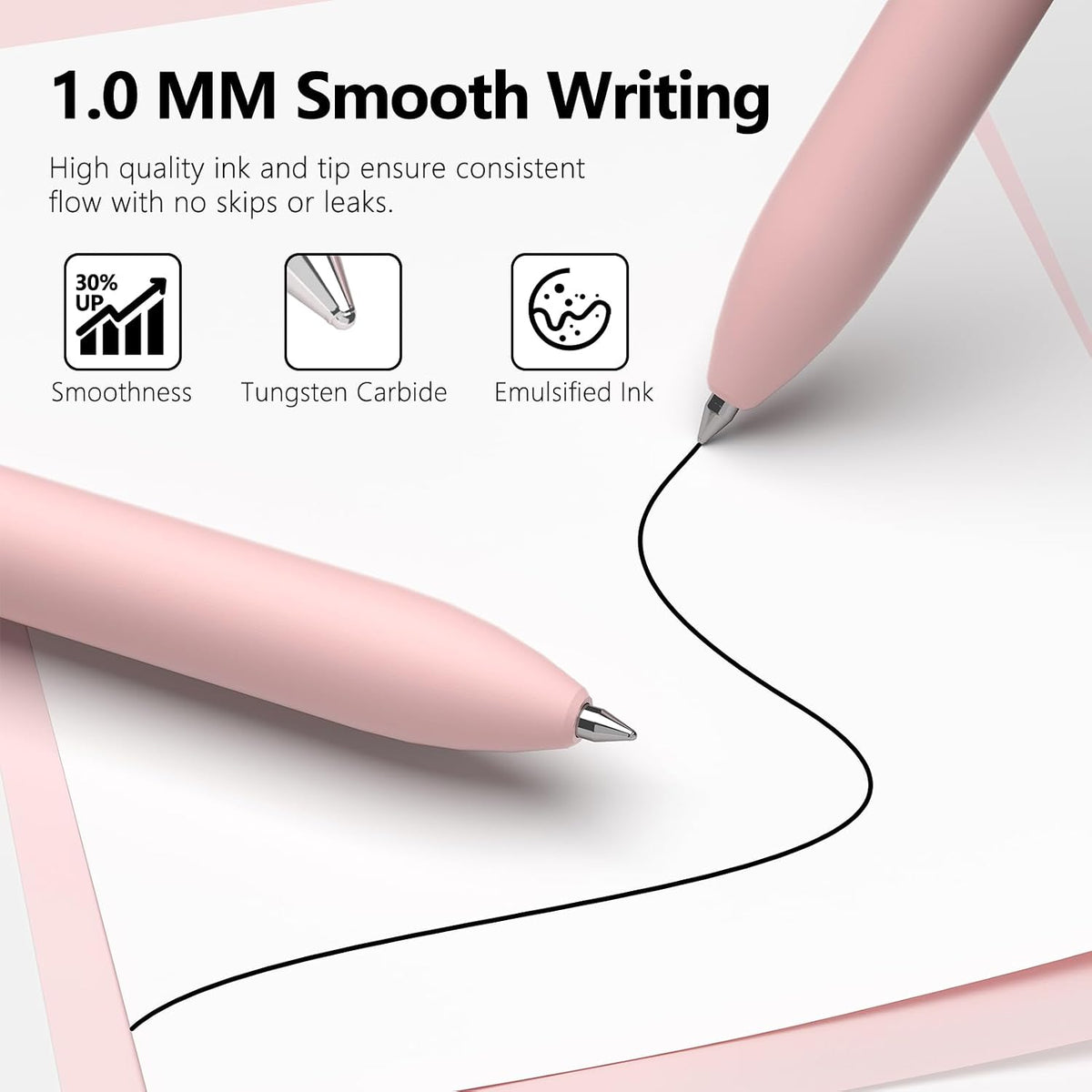Ballpoint Pens 1mm Black Ink Smooth Writing Fidget Pen for Adults