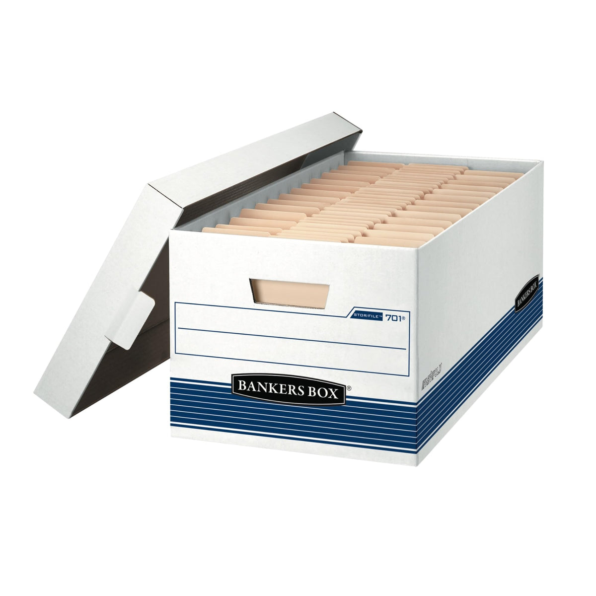 Bankers Box 12-Pack Medium-Duty File Storage Boxes, 24in Letter, FastFold