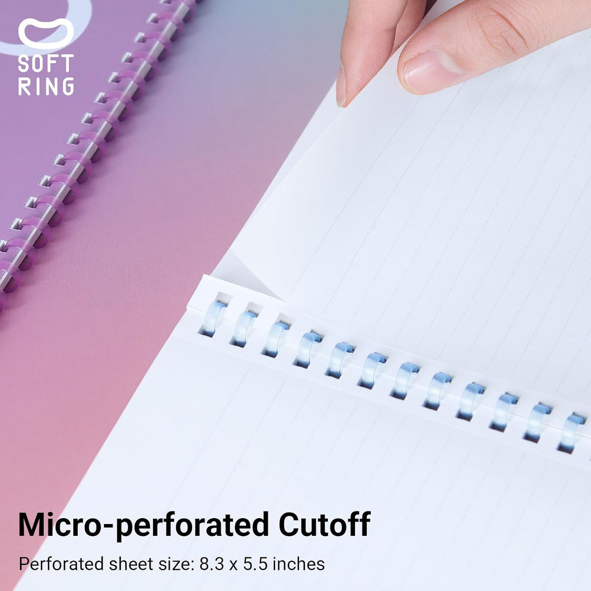 KOKUYO Spiral Lined Notebook, 5 Pack 8.3'' x 5.8'' Pastel Journal A5 Campus Soft Ring Notebooks with Dot 6 mm Ruled, 50 Sheets, 1 Subject Notebook, Note Taking for School (SU-S131BT)