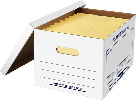 Zzrywuty 12 Pack File Storage Boxes with Lift-Off Lid,16x12x10 Inches