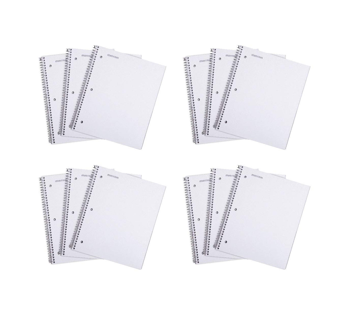 Mintra Office Durable Spiral Notebooks, 1 Subject, (Salmon, Sage Green, Lavender, Wide Ruled 3pk) - 100 Sheets, Poly Pocket, Moisture Resistant Cover, School, Office, Professional