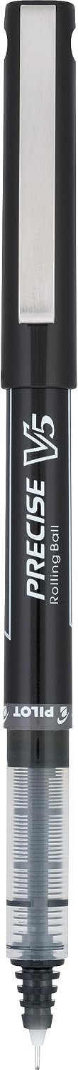 PILOT Precise V5 Rollerball Pens, Extra Fine Point 0.5mm, Black, 12-Pack
