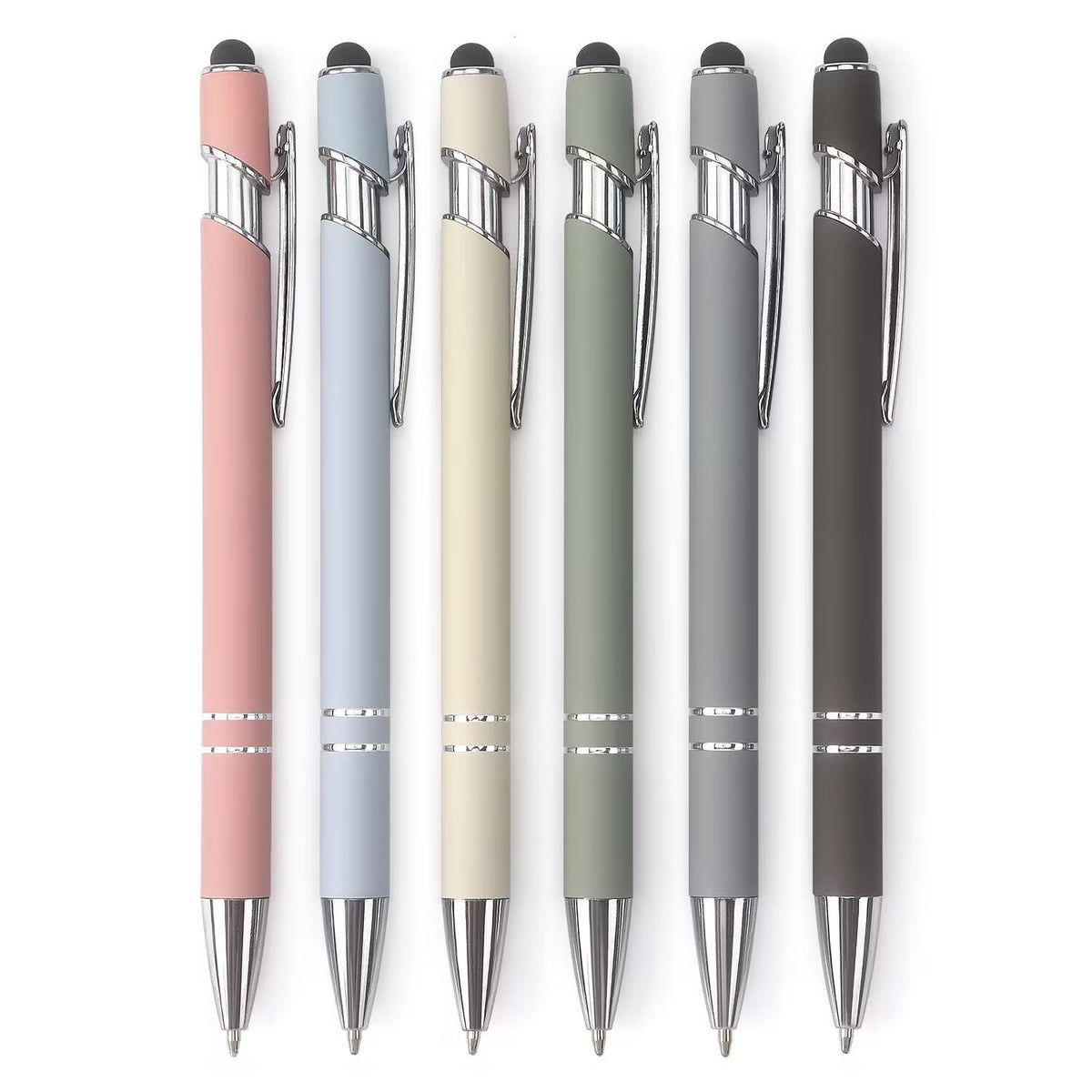 Bribobo 8 Pack Ballpoint Pen 2-in-1 Stylus, 1.0 mm Black Ink