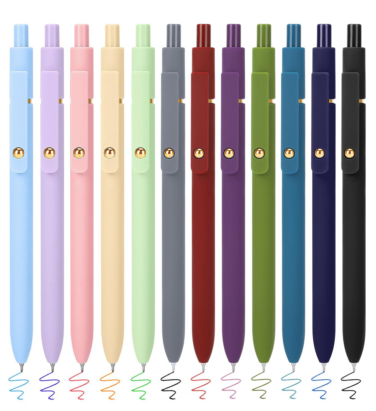 FIOVER Red Gel Pens, 6 Pack 0.7mm Red Colored Pens for Journaling and Notes
