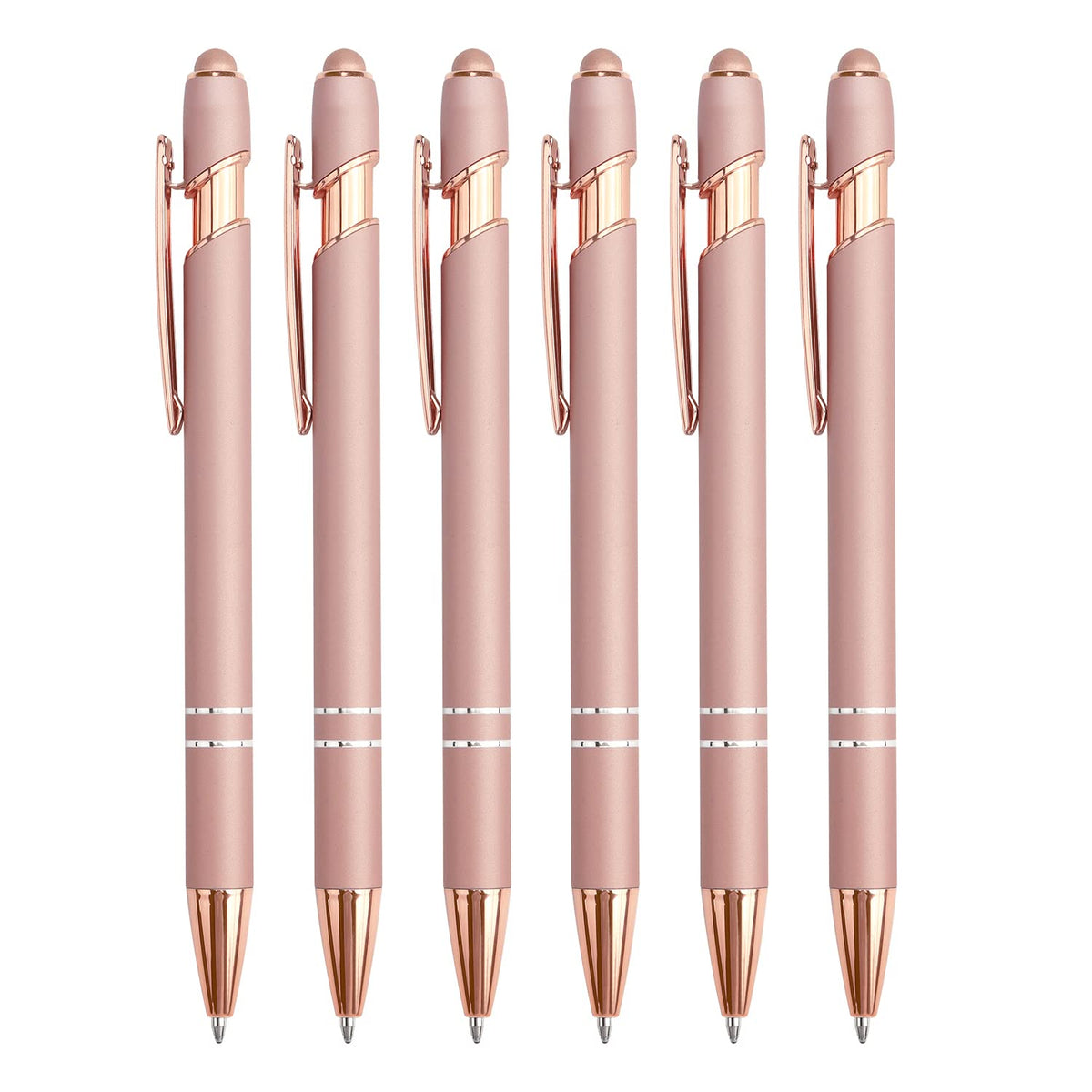 Bribobo 8 Pack Ballpoint Pen 2-in-1 Stylus, 1.0 mm Black Ink
