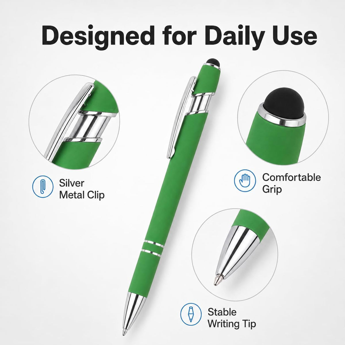 Innertone 8 Pack Pens Ballpoint, Pens Fine Point Smooth Writing Pens