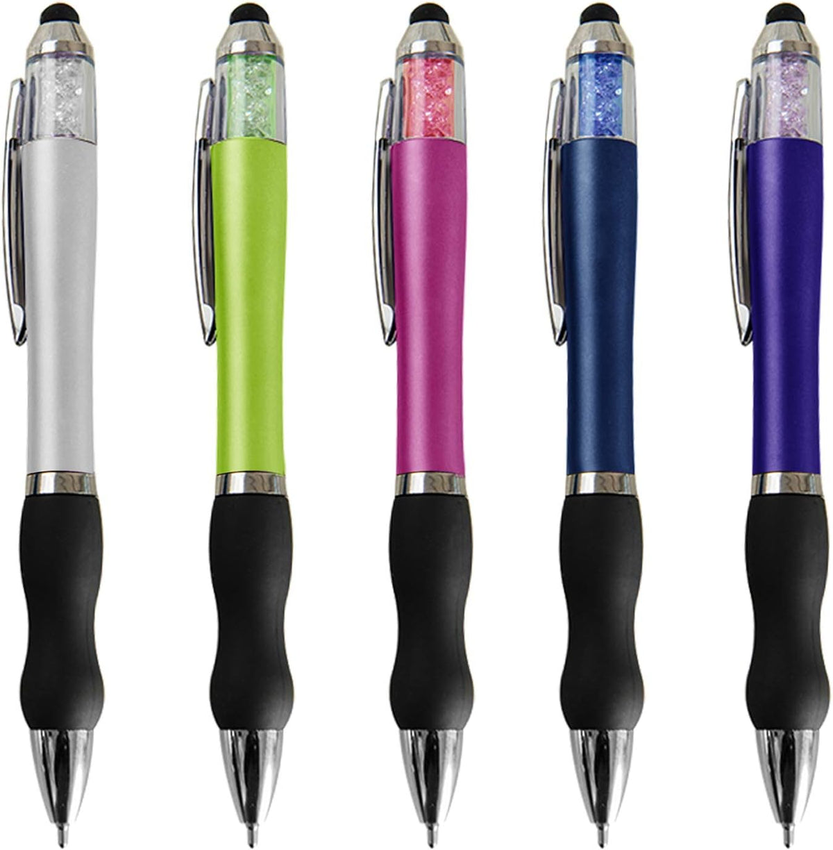 MiSiBao Ballpoint Writing Pens,8 pack(5 count+3 refills) with Stylus Tips 1mm Medium Point Pen Black Ink Pen Stylus Pens for iPads