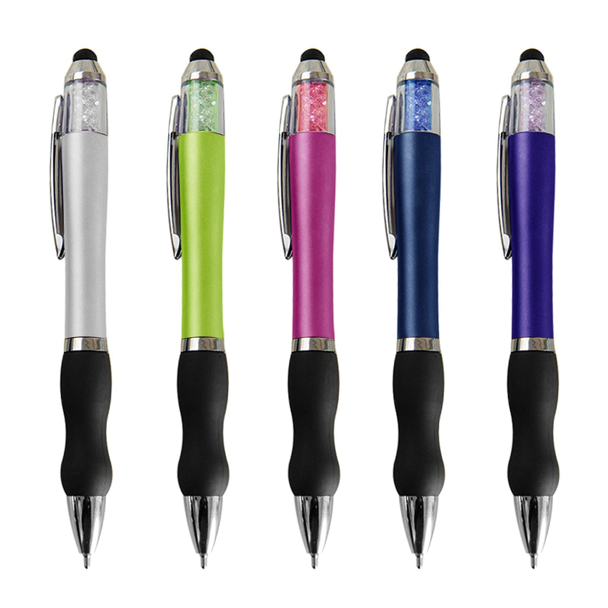 MiSiBao Ballpoint Writing Pens,8 pack(5 count+3 refills) with Stylus Tips 1mm Medium Point Pen Black Ink Pen Stylus Pens for iPads