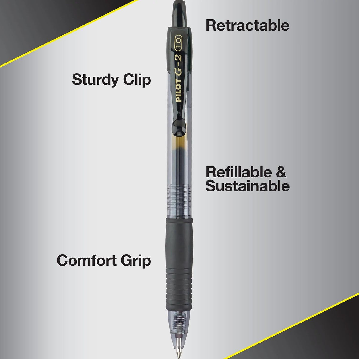 PILOT G2 Premium Gel Pens, Bold Point 1.0mm, Black Ink, 12-Pack