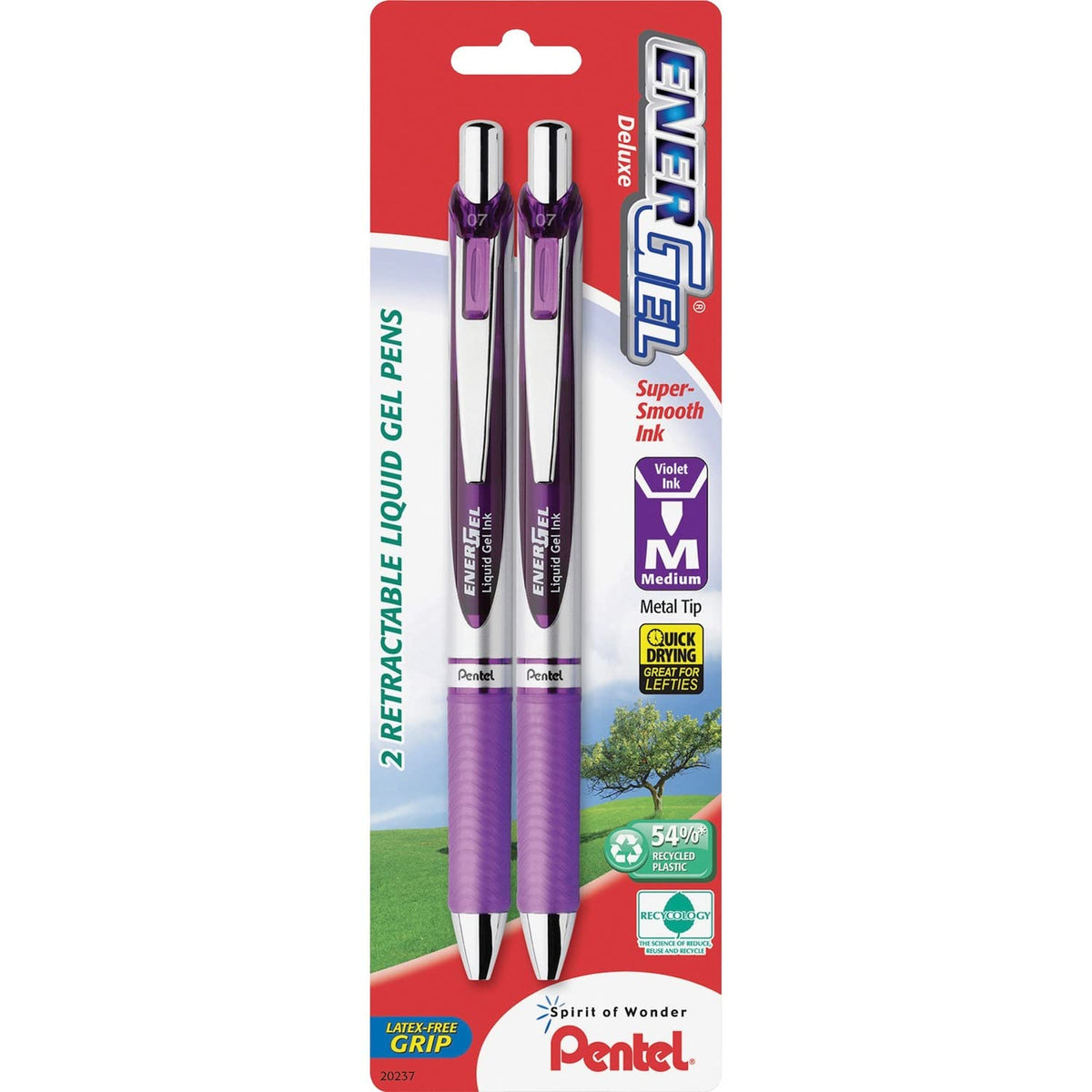 Pentel EnerGel Deluxe RTX Retractable Liquid Gel Pen, 0.7mm, Metal Tip, Blue Ink, 2 Pack (BL77BP2C)