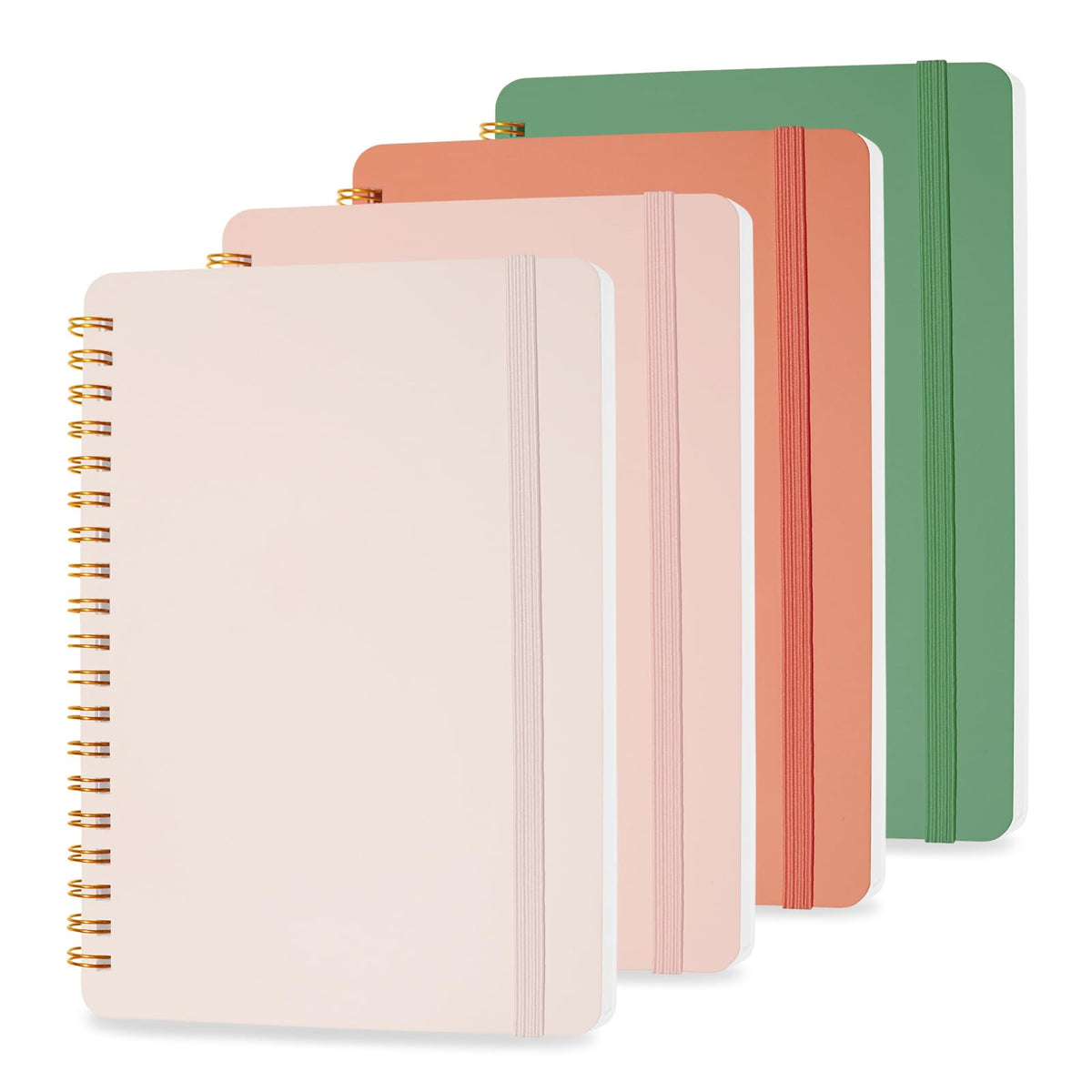 4 PCS Small Spiral Notebook 5x7, Spiral Journal Notebook, Notebooks for Work, School, Small Notebooks 5x7 with Strap, Cute Notebooks for Women 50 Sheets (Blue)