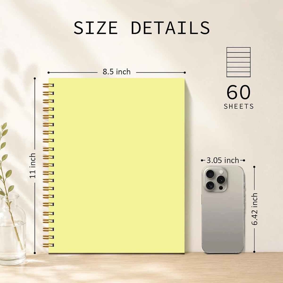 Spiral Notebook 8.5"x11" Hardcover College Ruled Journal 100GSM
