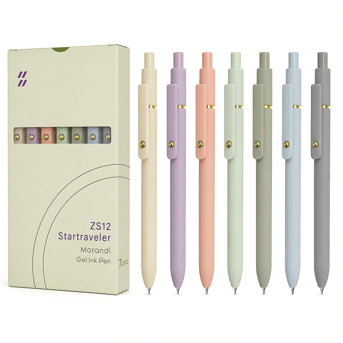 FIOVER Gel Pens 5pcs 0.5mm Quick Dry Black Ink Fine Point Pens