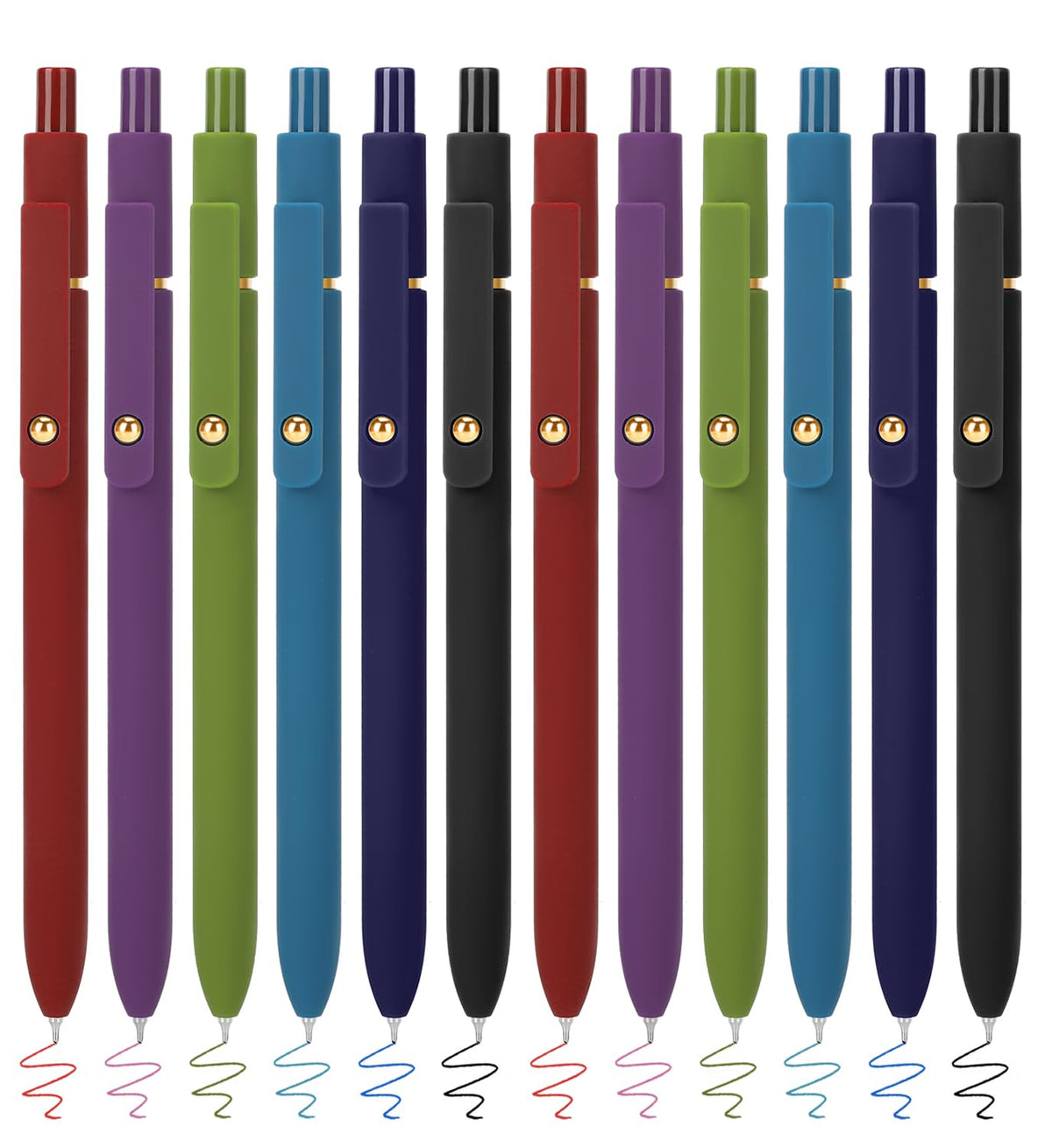 FIOVER Red Gel Pens, 6 Pack 0.7mm Red Colored Pens for Journaling and Notes