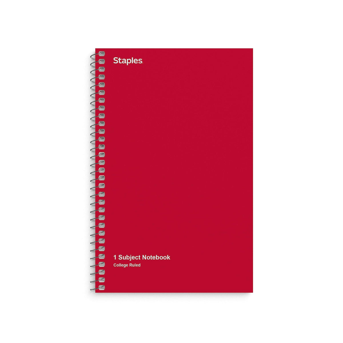 Staples 1-Subject Spiral Notebook, College Ruled, 80 Sheets, 3-Pk