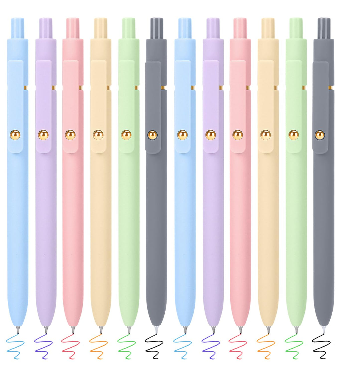 FIOVER Red Gel Pens, 6 Pack 0.7mm Red Colored Pens for Journaling and Notes