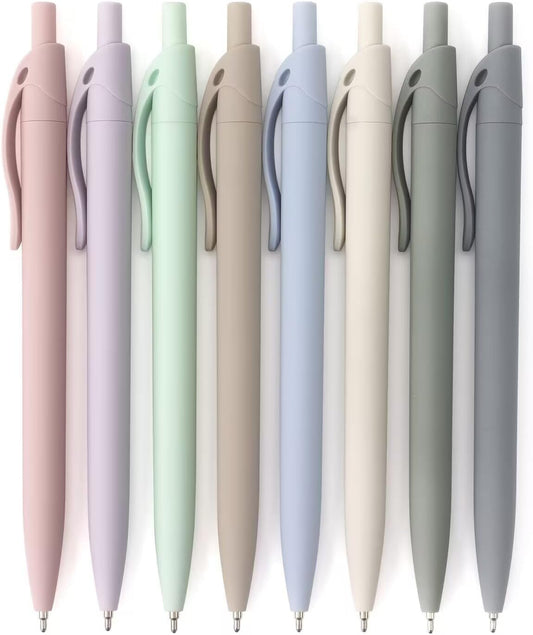 Bribobo 8-Pack Retractable Ballpoint Pens, Smooth Writing, Black Ink