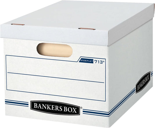 Bankers Box 6-Pack Basic-Duty File Storage Box with Lid, Letter/Legal