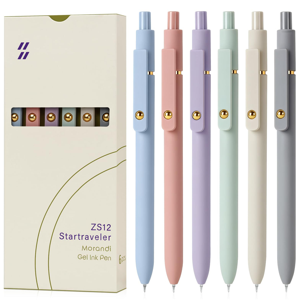 FIOVER Gel Pens 5pcs 0.5mm Quick Dry Black Ink Fine Point Pens