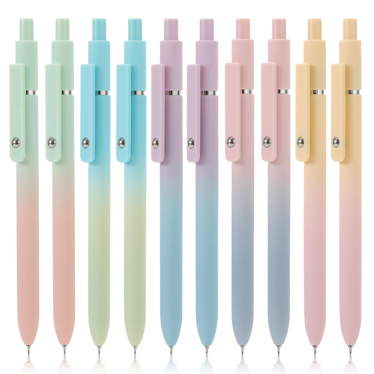 FIOVER Gel Pens 5pcs 0.5mm Quick Dry Black Ink Fine Point Pens