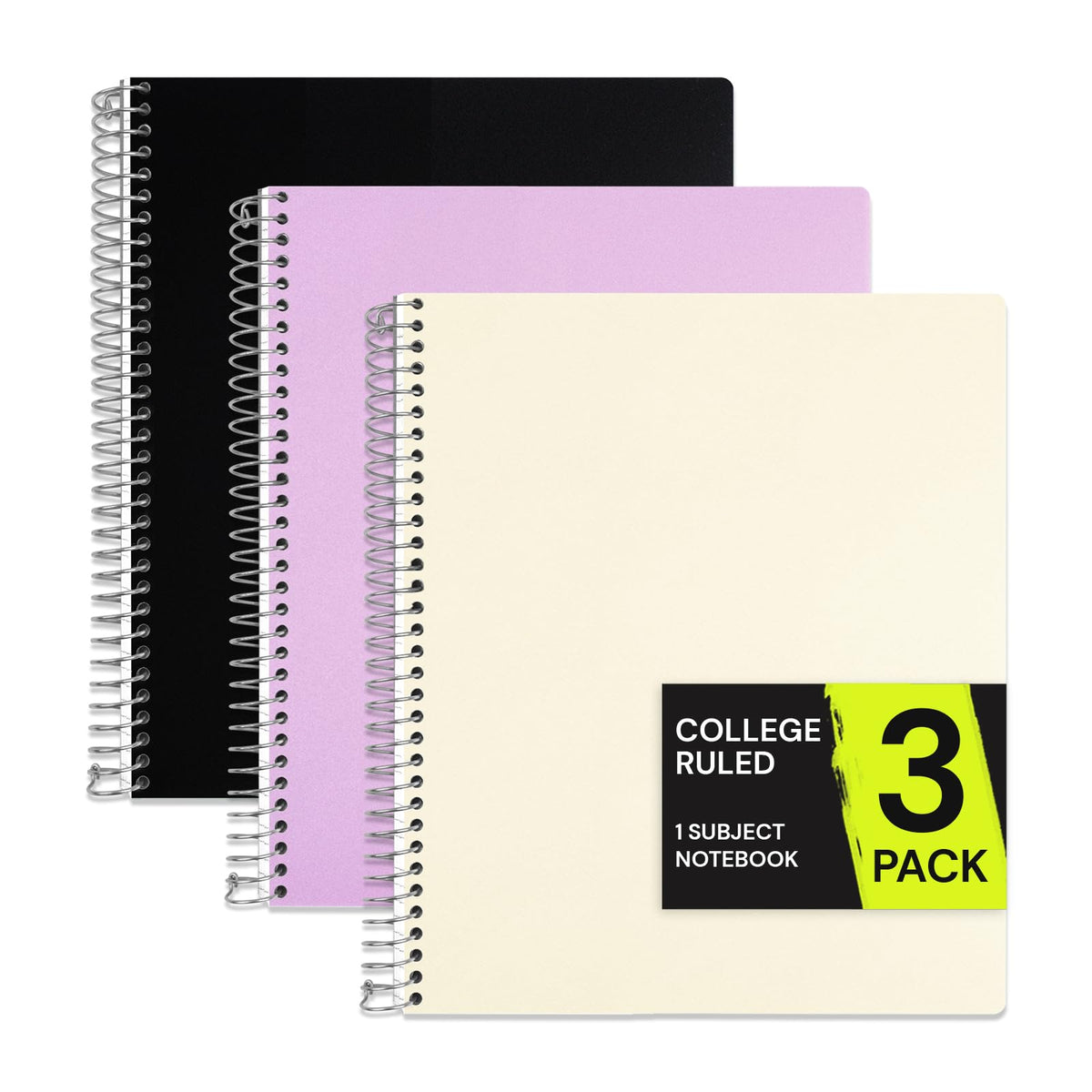 ONAVIA 1 Subject Spiral Notebook College Ruled 5 Pack, 140 Pages, Assorted