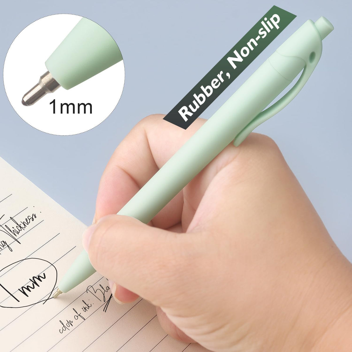 Bribobo 8-Pack Retractable Ballpoint Pens, Smooth Writing, Black Ink